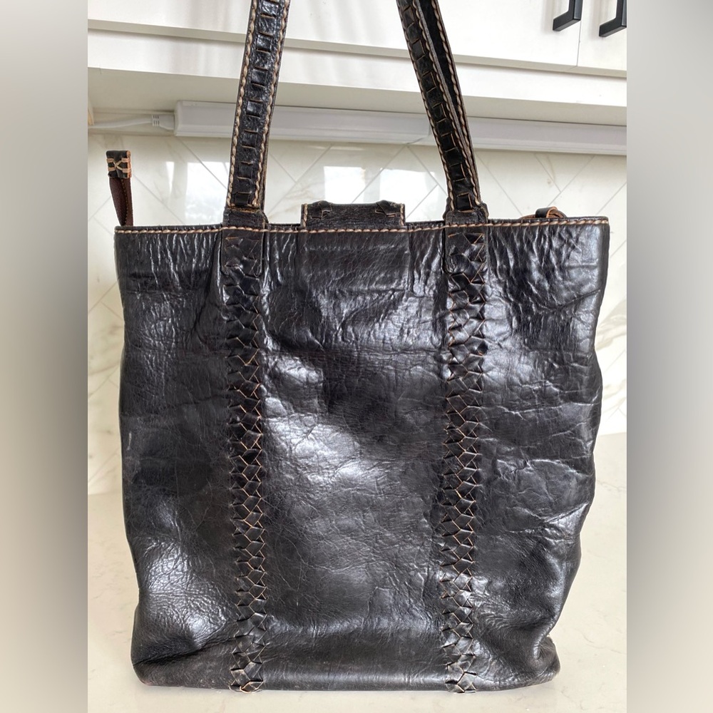 Leather Hand Stitched Tote - Picture 2 of 11